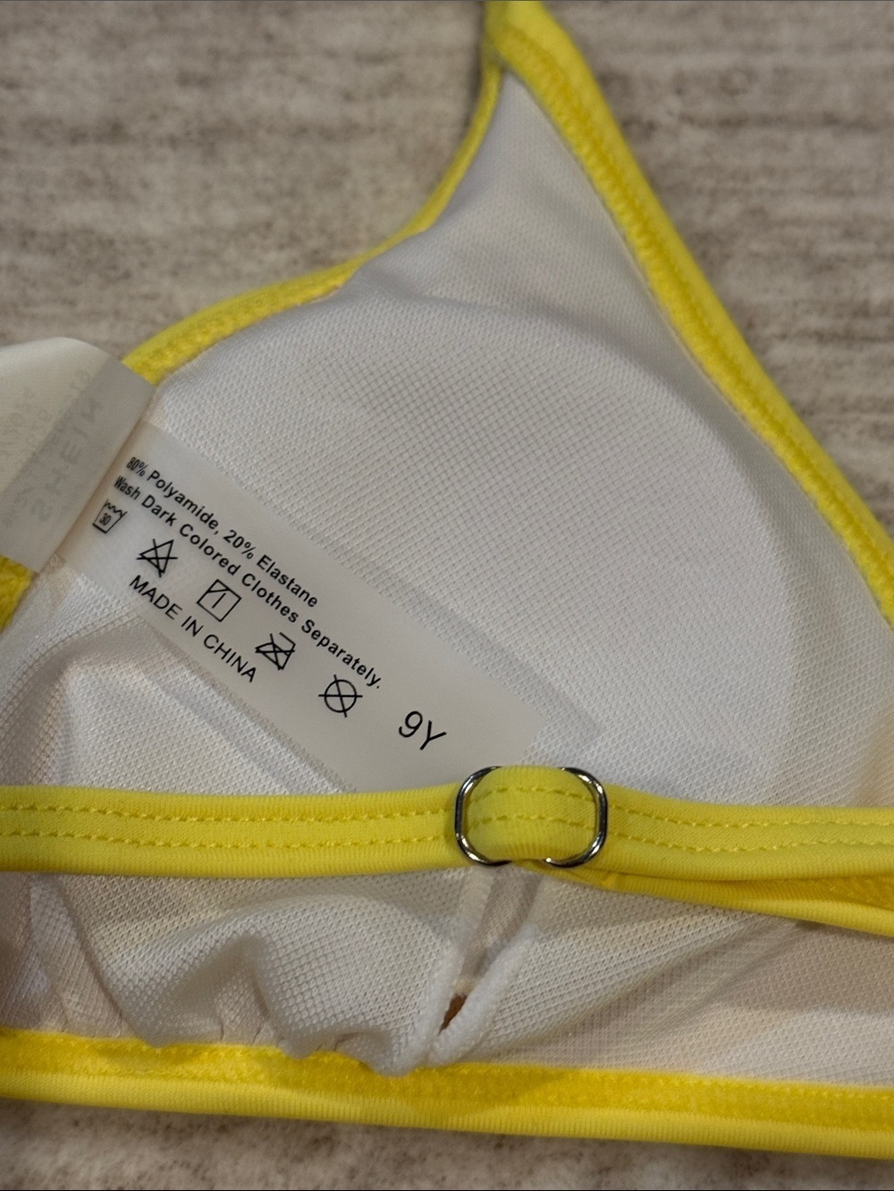 Bikini girls size 9 Bright Yellow Triangle Bikini Set - Picture 10 of 11